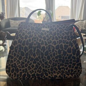 Nine West leopard print handbag, likely featuring a cheetah pattern